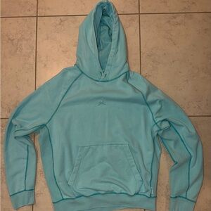Jordan Brand Aqua Blue Hoodie Embroidered Jumpman Logo - Size Large